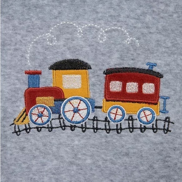 Little Me Baby Boy Velour Train Sweatshirt - Picture 3 of 7